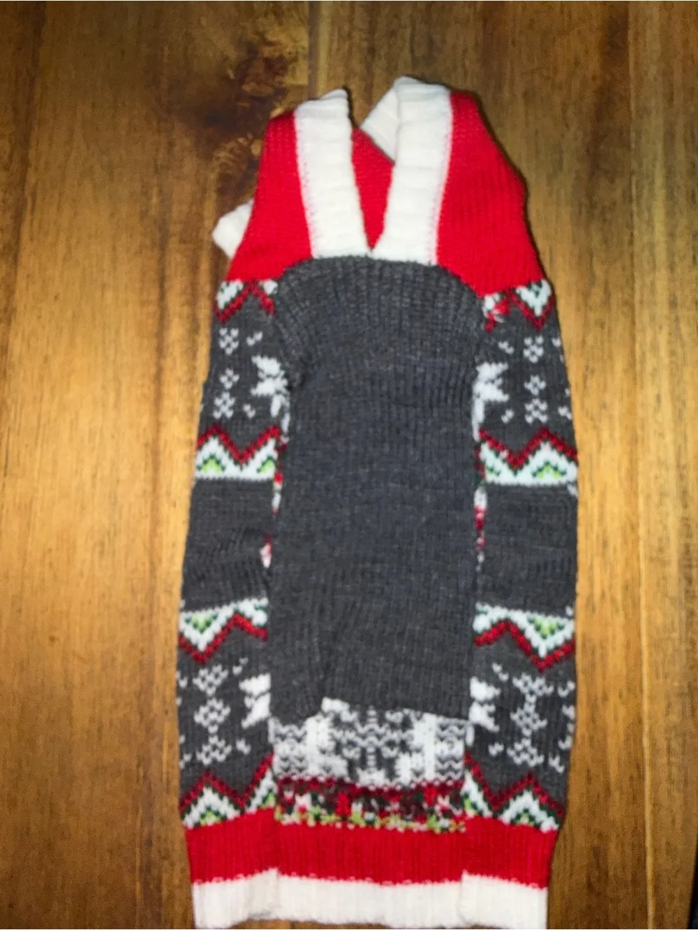 Dog Sweater - Santa Fair Isle Holiday Knit Hat - Red, Gray, White